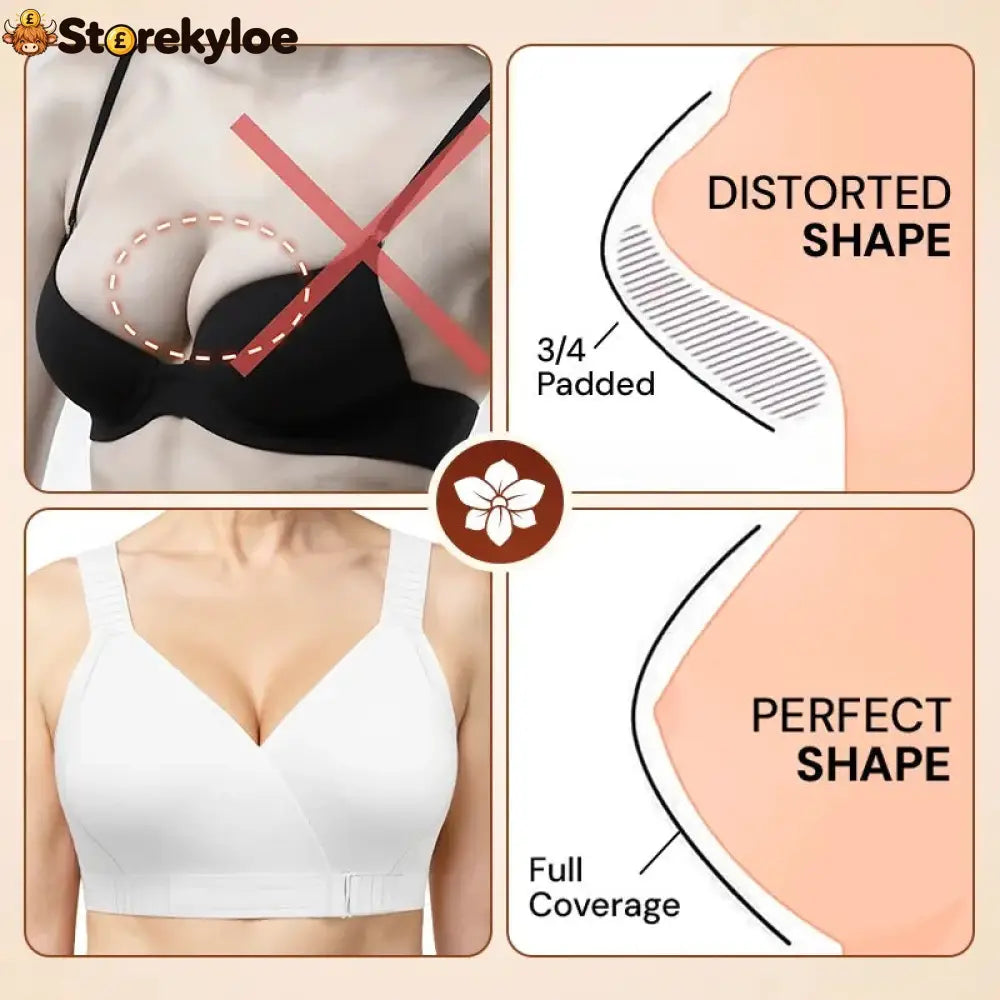 EaseWrap™ Front-Closure Wireless Comfort Bra – Adjustable Straps & Gentle Support
