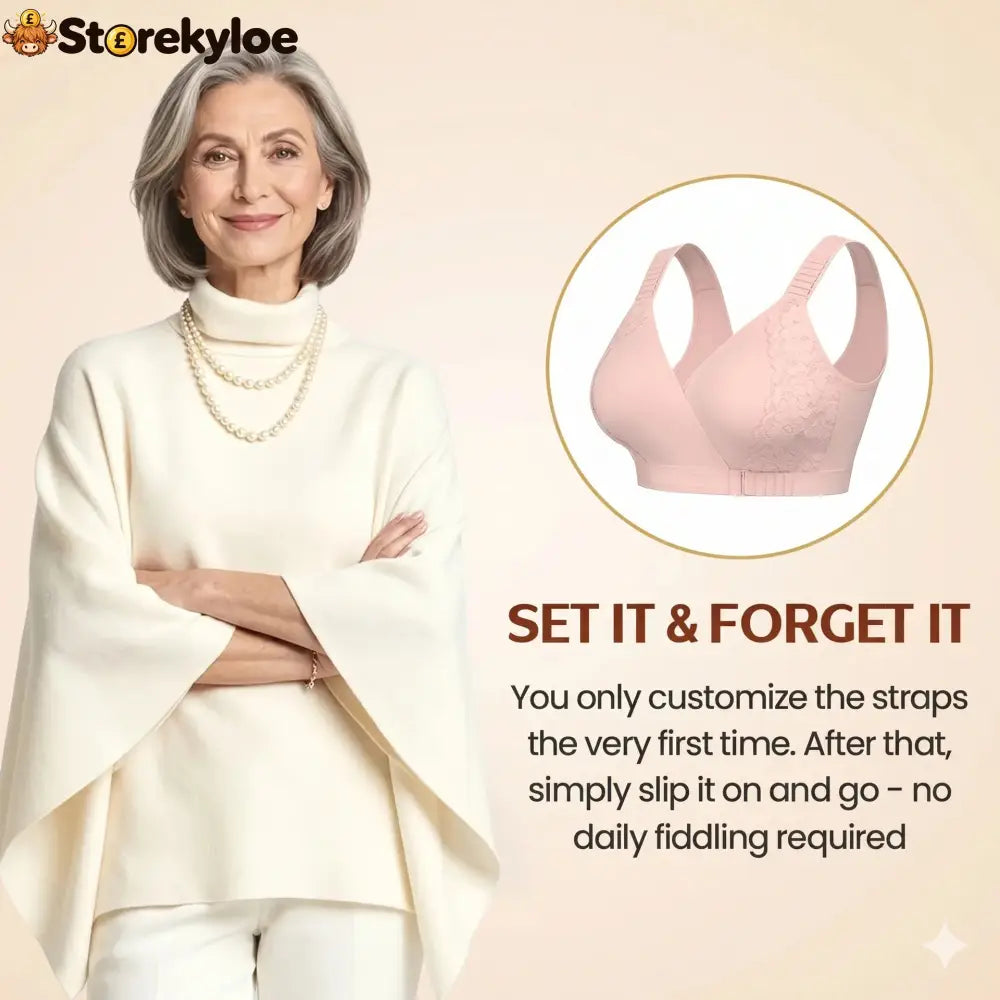 EaseWrap™ Front-Closure Wireless Comfort Bra – Adjustable Straps & Gentle Support