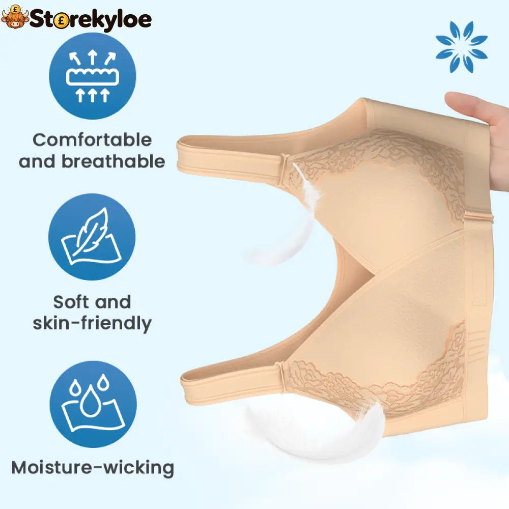 EaseWrap™ Front-Closure Wireless Comfort Bra – Adjustable Straps & Gentle Support
