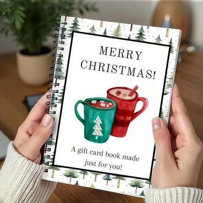 🔥🎁48% OFF!!!-Ready for Christmas!🎅Christmas Gift Card Booklet -👍DIY Spiral-Bound Christmas Gift Card Holder Book-C