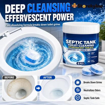 🚽✨ Effervescent Toilet Cleaning Tablets – Drop Fizz & Refresh - 1 Bottle (6PCS) - Hot Sale