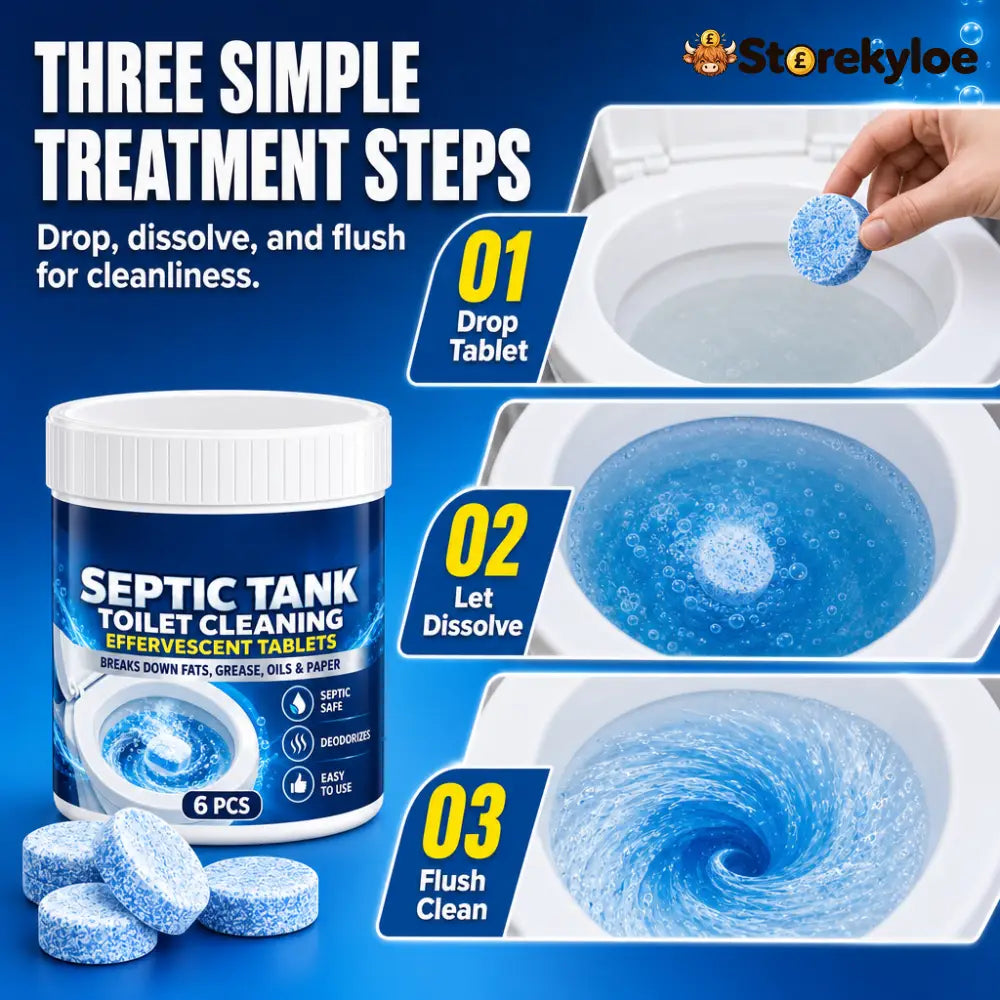 🚽✨ Effervescent Toilet Cleaning Tablets – Drop Fizz & Refresh - 1 Bottle (6PCS) - Hot Sale