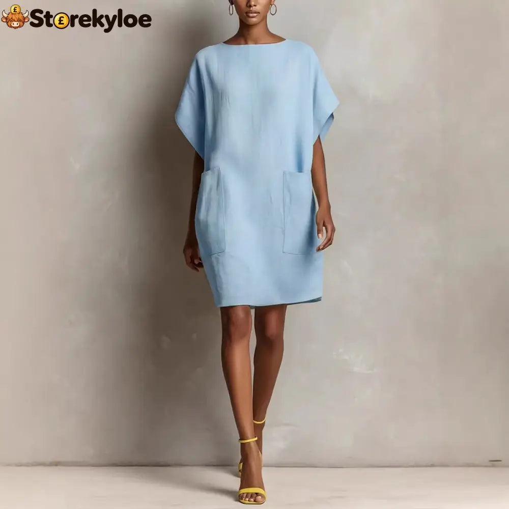 Effortless Linen-Blend Shift Dress