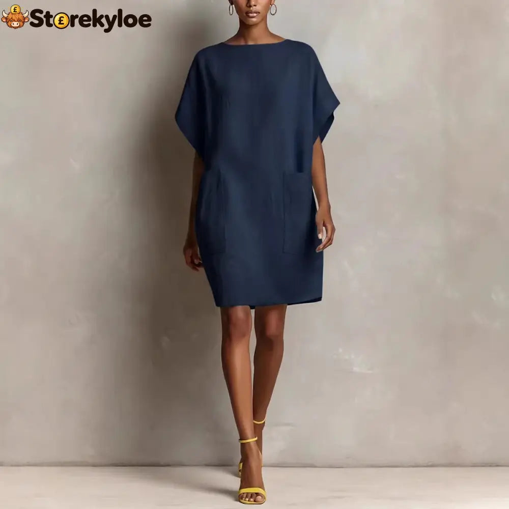 Effortless Linen-Blend Shift Dress