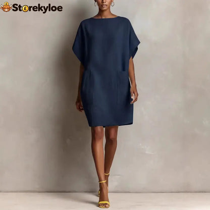 Effortless Linen-Blend Shift Dress
