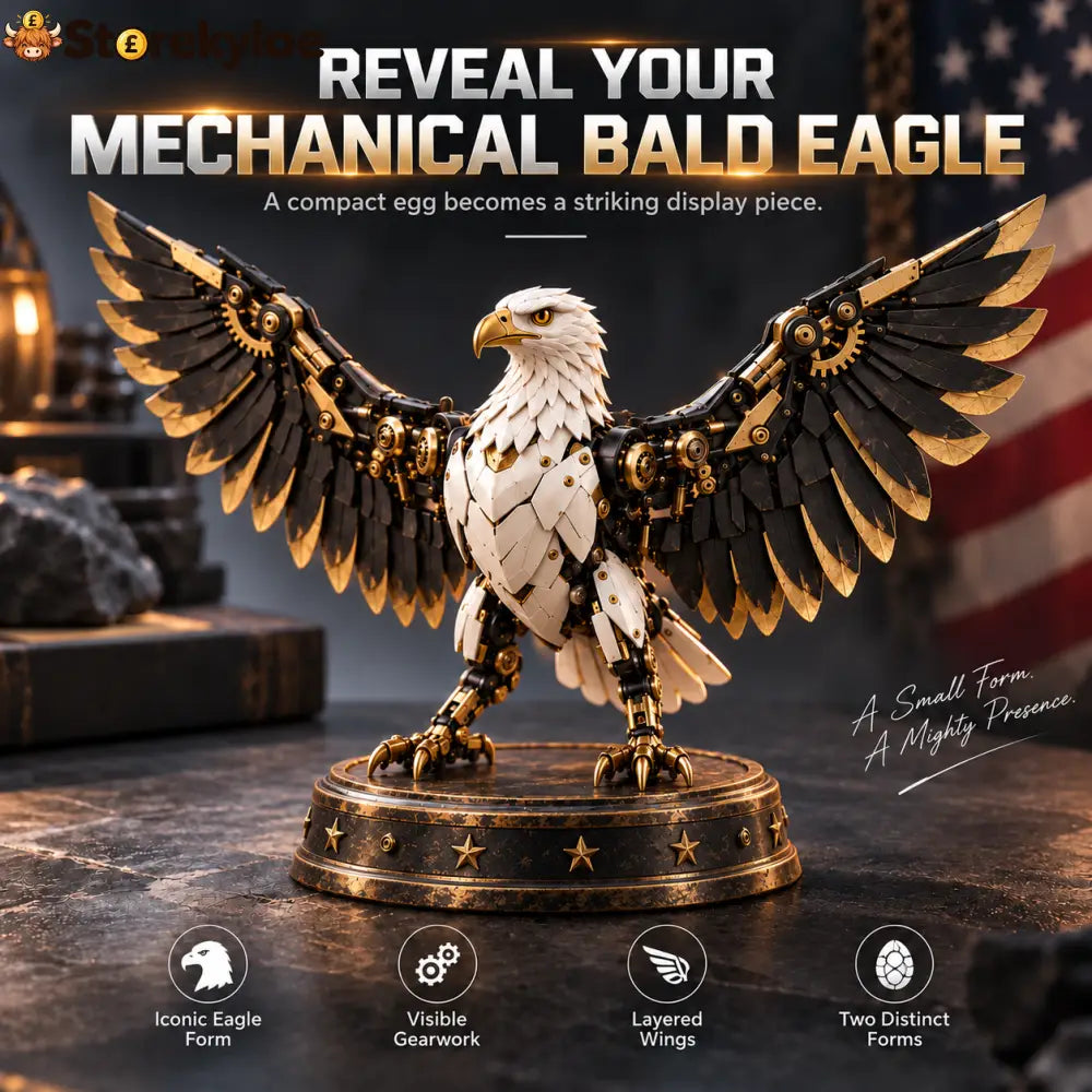 🦅 Egg To Bald Eagle – 2-in-1 Transforming Mechanical Figure - Bald Eagle