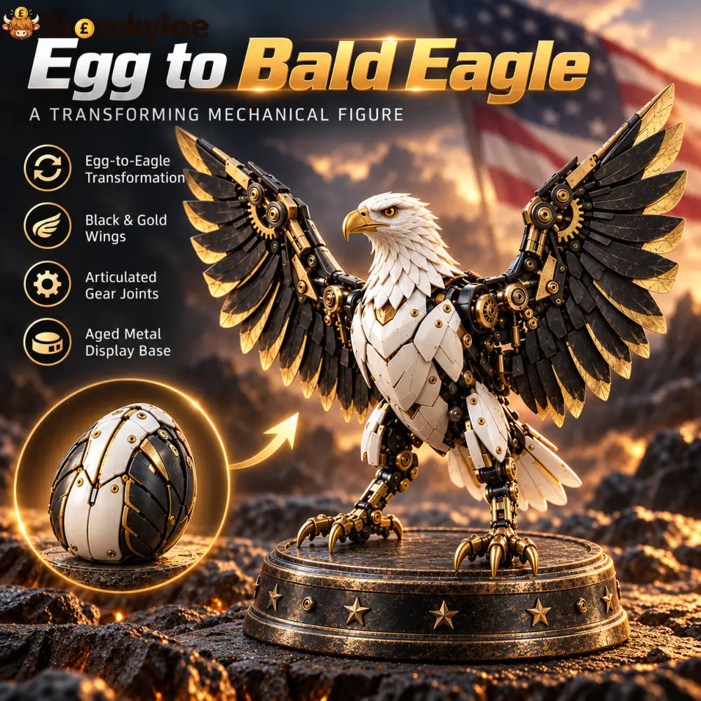 🦅 Egg To Bald Eagle – 2-in-1 Transforming Mechanical Figure - Bald Eagle