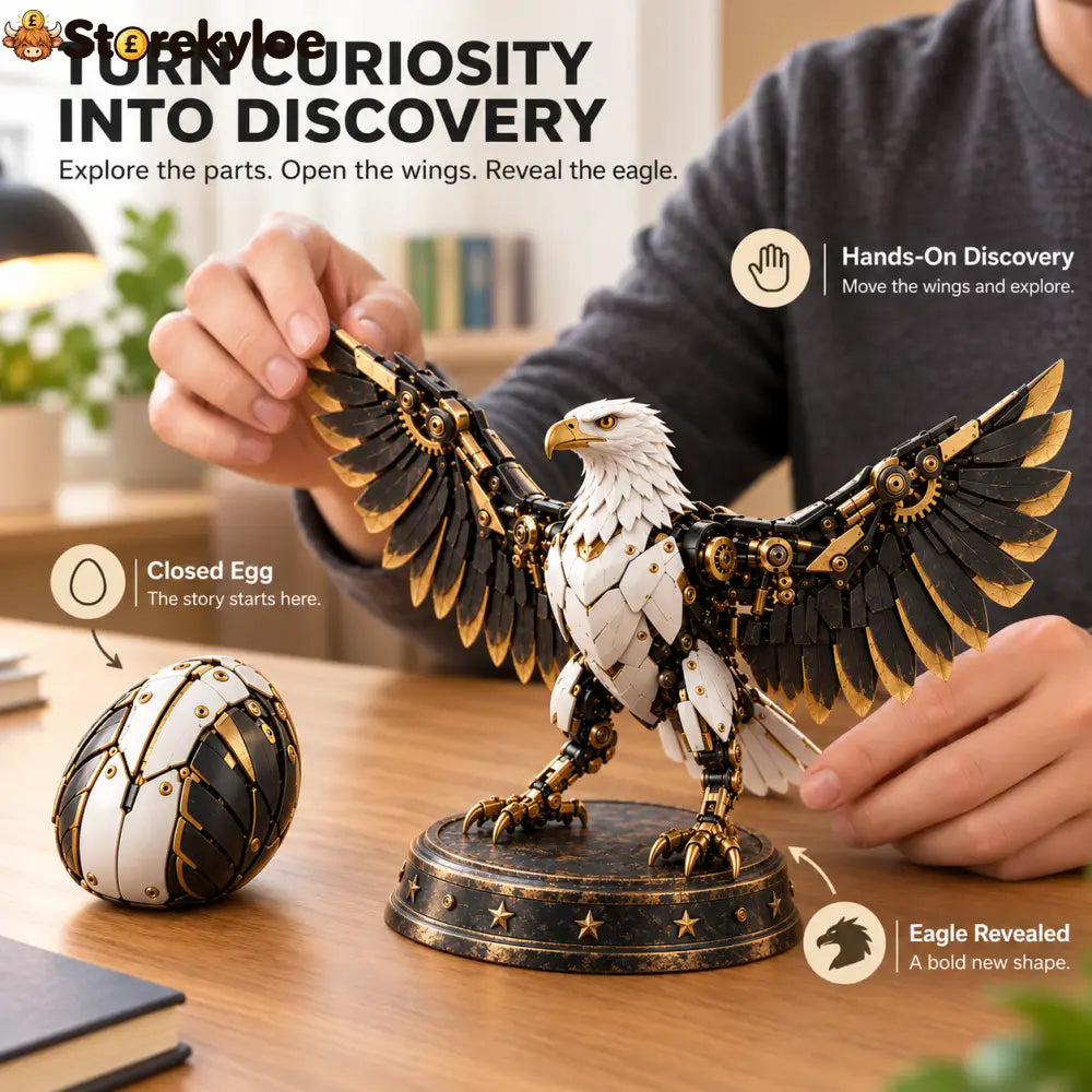 🦅 Egg To Bald Eagle – 2-in-1 Transforming Mechanical Figure - Bald Eagle