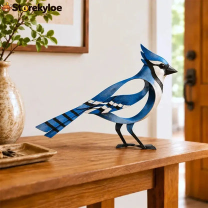 🕊️Elegant and minimalist metal bird sculpture -- Fleeting Moments of Lightness in the Natural World！ - Blue Jay Bird