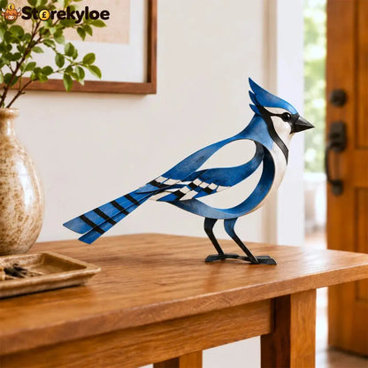 🕊️Elegant and minimalist metal bird sculpture -- Fleeting Moments of Lightness in the Natural World！ - Blue Jay Bird