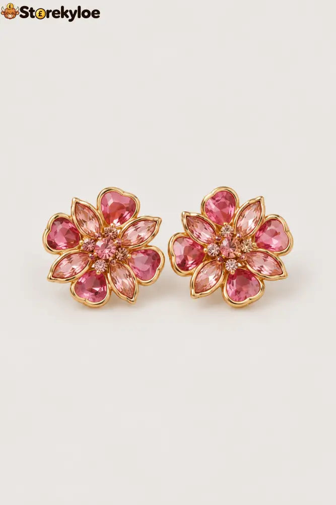 Elegant Crystal Flower Cufflinks – A Refined Touch For Shirts Blouses & Special Occasions - Vantage Rose