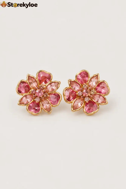 Elegant Crystal Flower Cufflinks – A Refined Touch For Shirts Blouses & Special Occasions - Vantage Rose