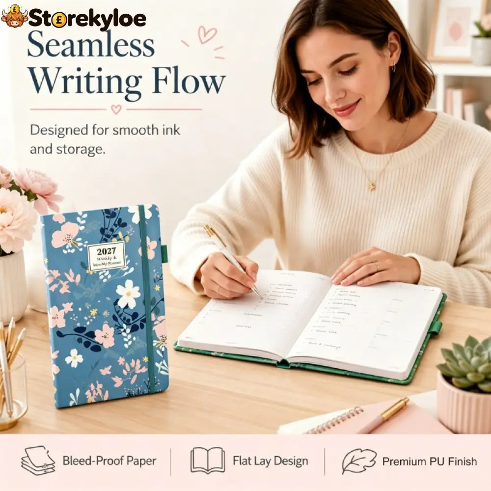 🌸📖 Elegant Floral 2027 Weekly Planner – A5 Organizer with Monthly Index Tabs & 100g Paper - Hot Sale