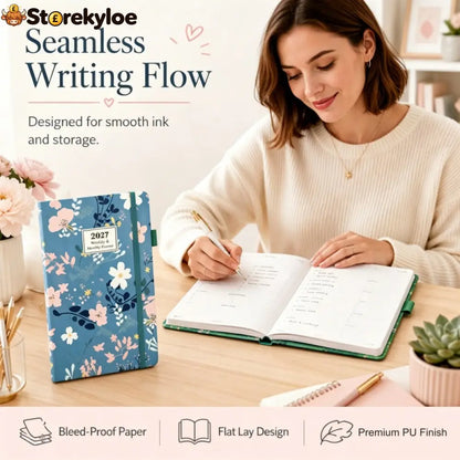 🌸📖 Elegant Floral 2027 Weekly Planner – A5 Organizer with Monthly Index Tabs & 100g Paper - Hot Sale