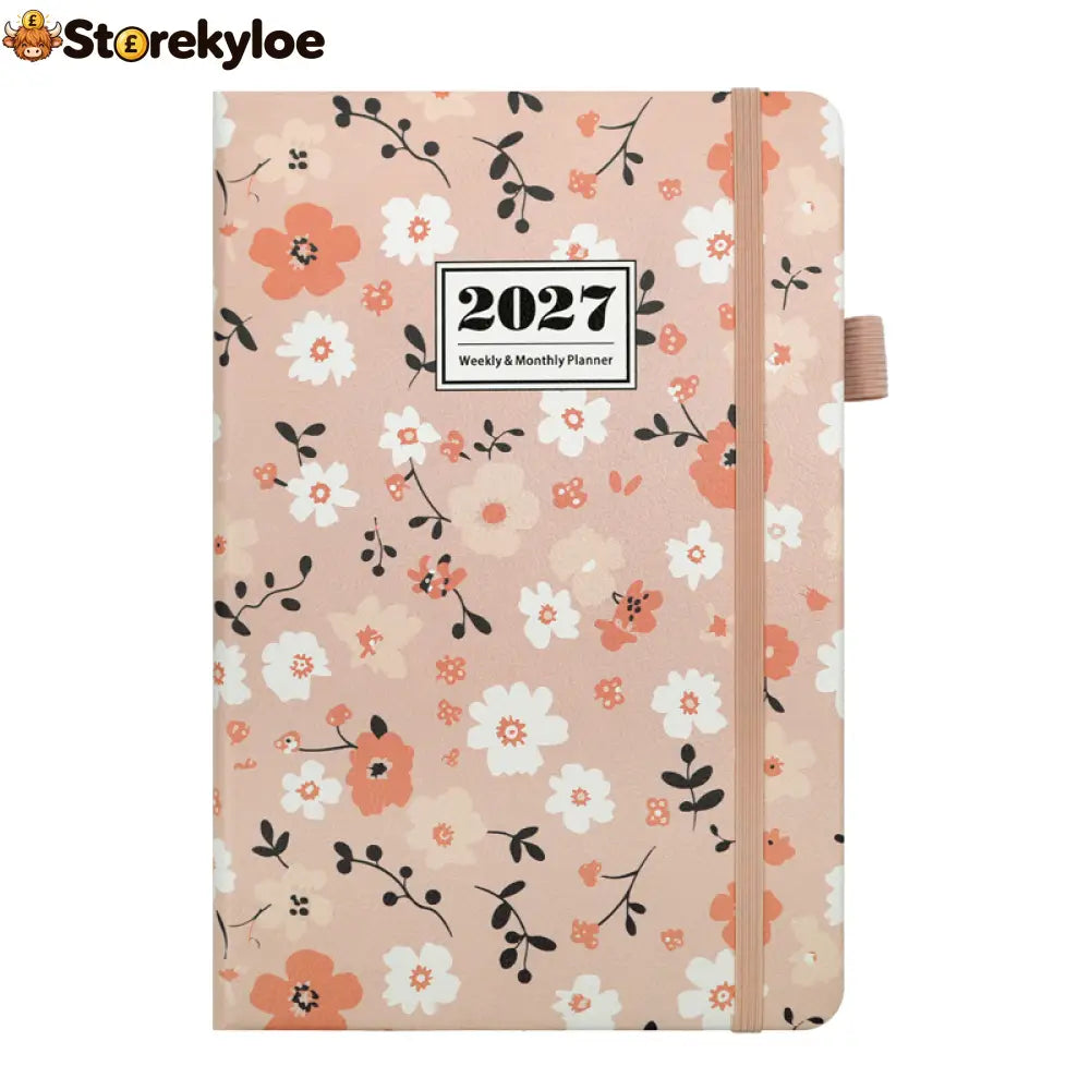 🌸📖 Elegant Floral 2027 Weekly Planner – A5 Organizer with Monthly Index Tabs & 100g Paper - Pink Sakura - Hot Sale