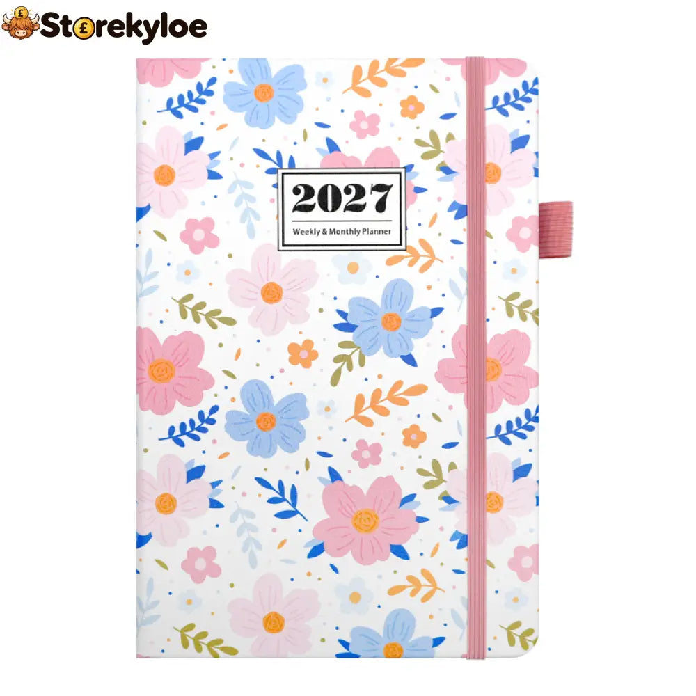 🌸📖 Elegant Floral 2027 Weekly Planner – A5 Organizer with Monthly Index Tabs & 100g Paper - Spring Flower - Hot Sale