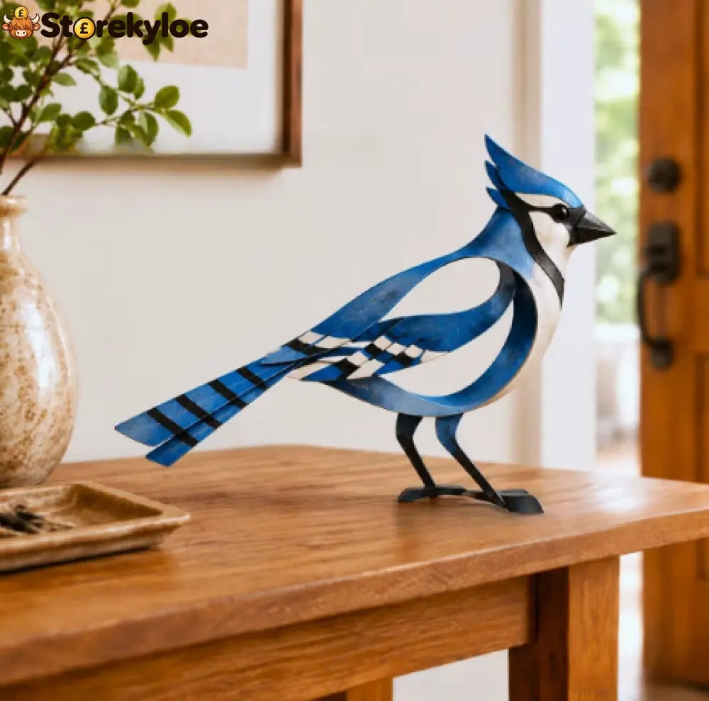 🕊️ Elegant Metal Bird Sculpture: A Little Piece of Nature for Your Favourite Corner - Blue Jay Bird