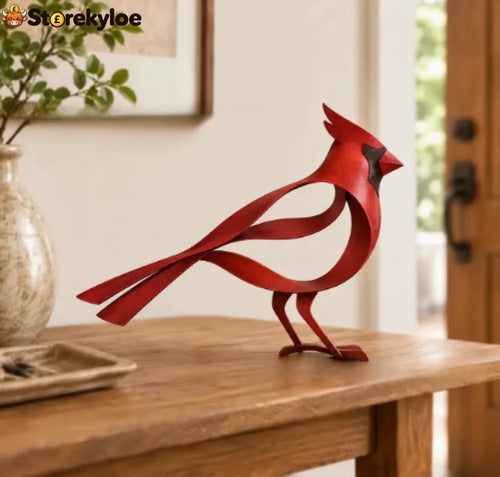 🕊️ Elegant Metal Bird Sculpture: A Little Piece of Nature for Your Favourite Corner - Red Cardinal Bird
