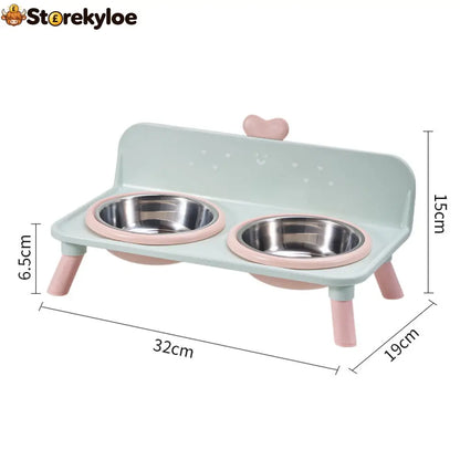⏰ Elevated Detachable Pet Double Bowls – Convenient & Pet-Friendly 🐾🥣 - Green - Hot sale
