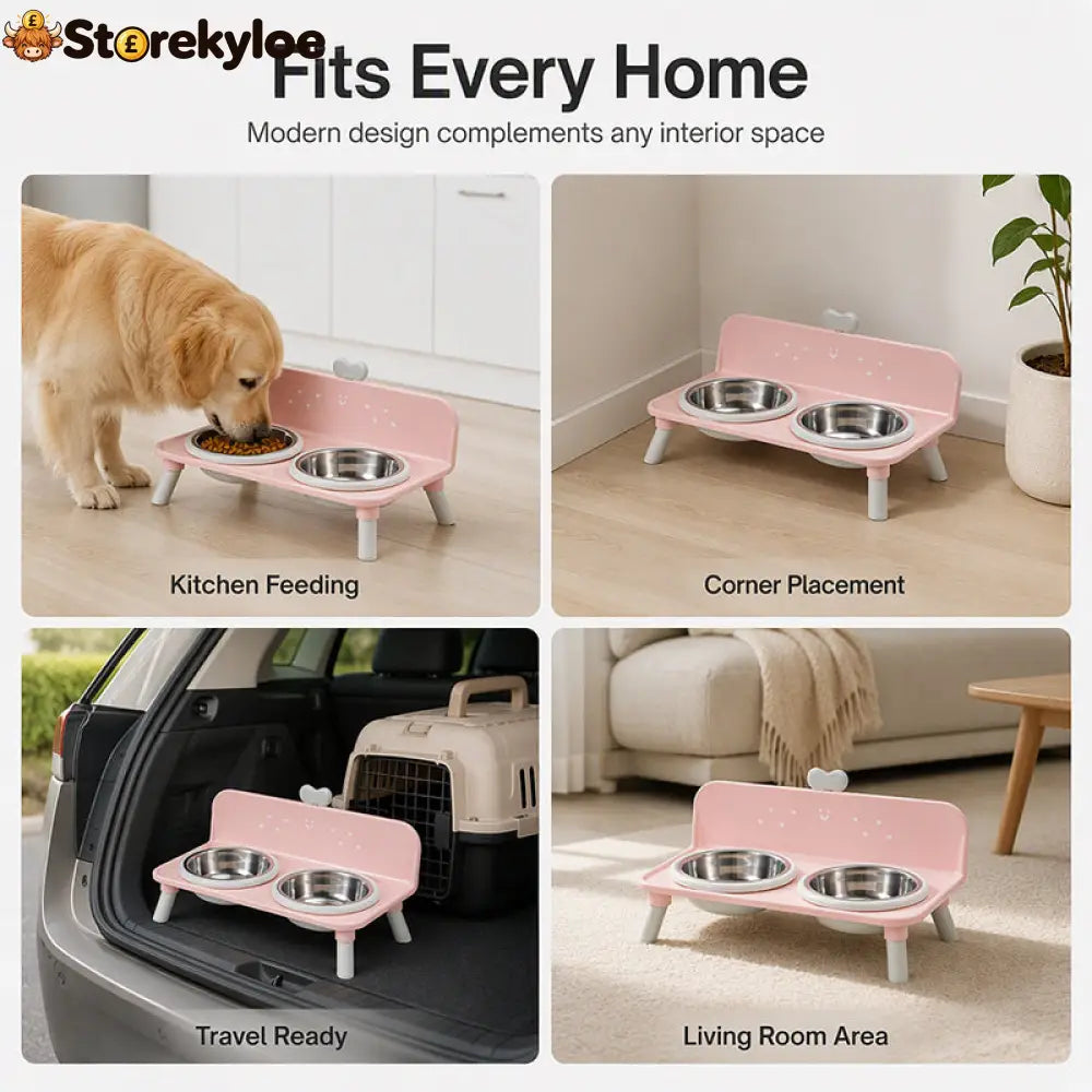 ⏰ Elevated Detachable Pet Double Bowls – Convenient & Pet-Friendly 🐾🥣 - Hot sale