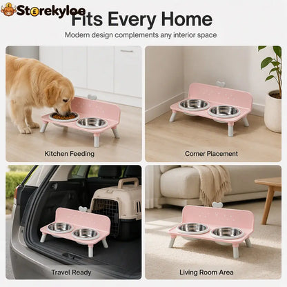⏰ Elevated Detachable Pet Double Bowls – Convenient & Pet-Friendly 🐾🥣 - Hot sale