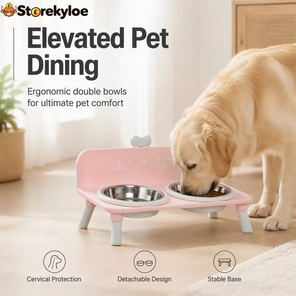 ⏰ Elevated Detachable Pet Double Bowls – Convenient & Pet-Friendly 🐾🥣 - Hot sale