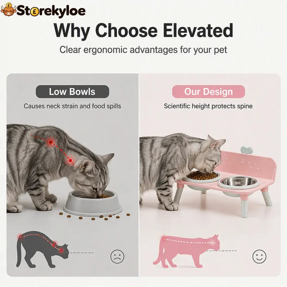 ⏰ Elevated Detachable Pet Double Bowls – Convenient & Pet-Friendly 🐾🥣 - Hot sale