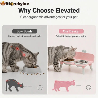 ⏰ Elevated Detachable Pet Double Bowls – Convenient & Pet-Friendly 🐾🥣 - Hot sale