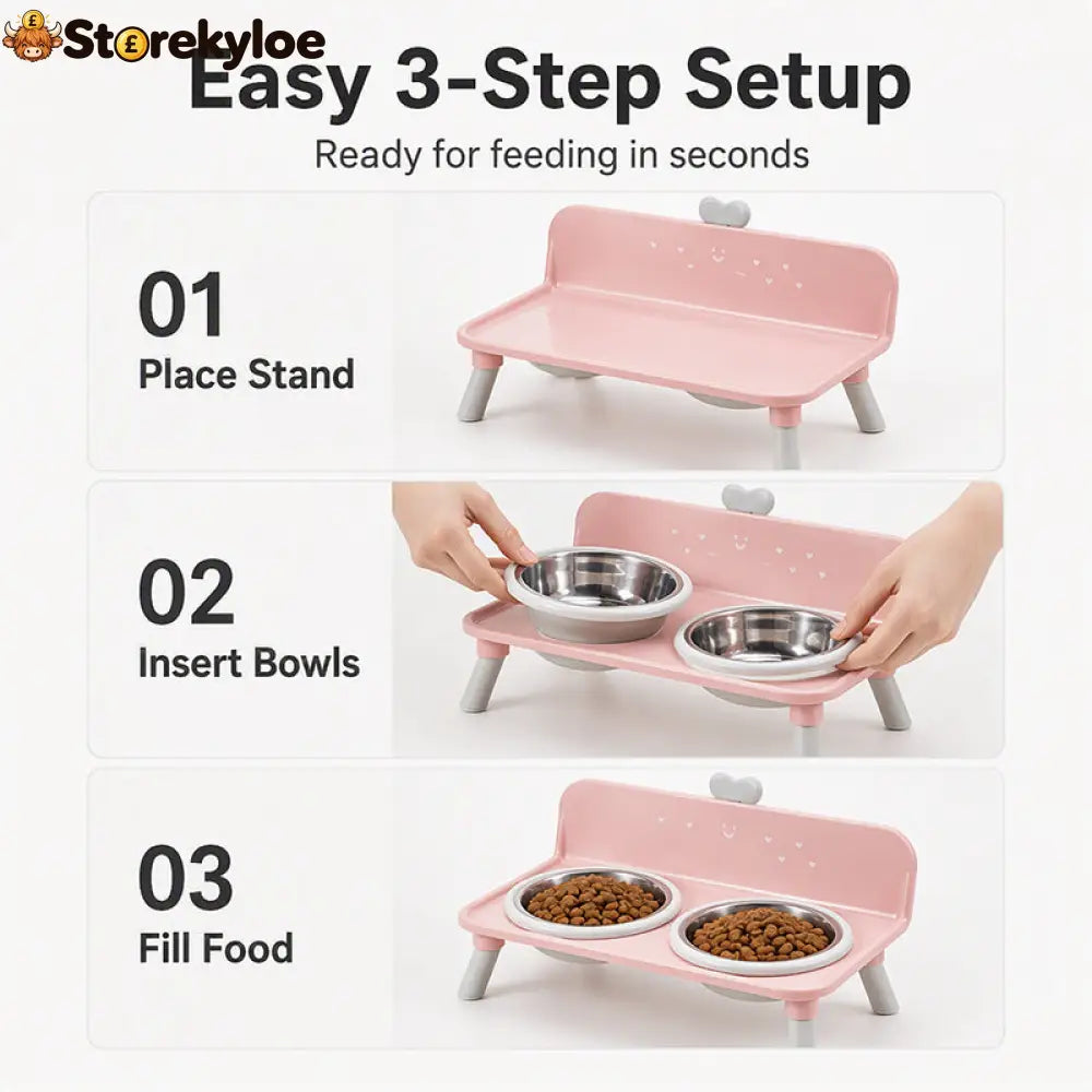 ⏰ Elevated Detachable Pet Double Bowls – Convenient & Pet-Friendly 🐾🥣 - Hot sale