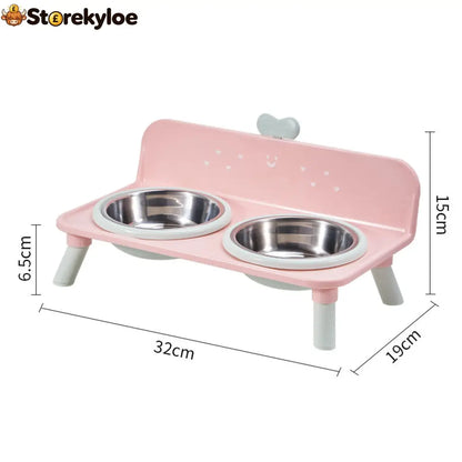 ⏰ Elevated Detachable Pet Double Bowls – Convenient & Pet-Friendly 🐾🥣 - Pink - Hot sale