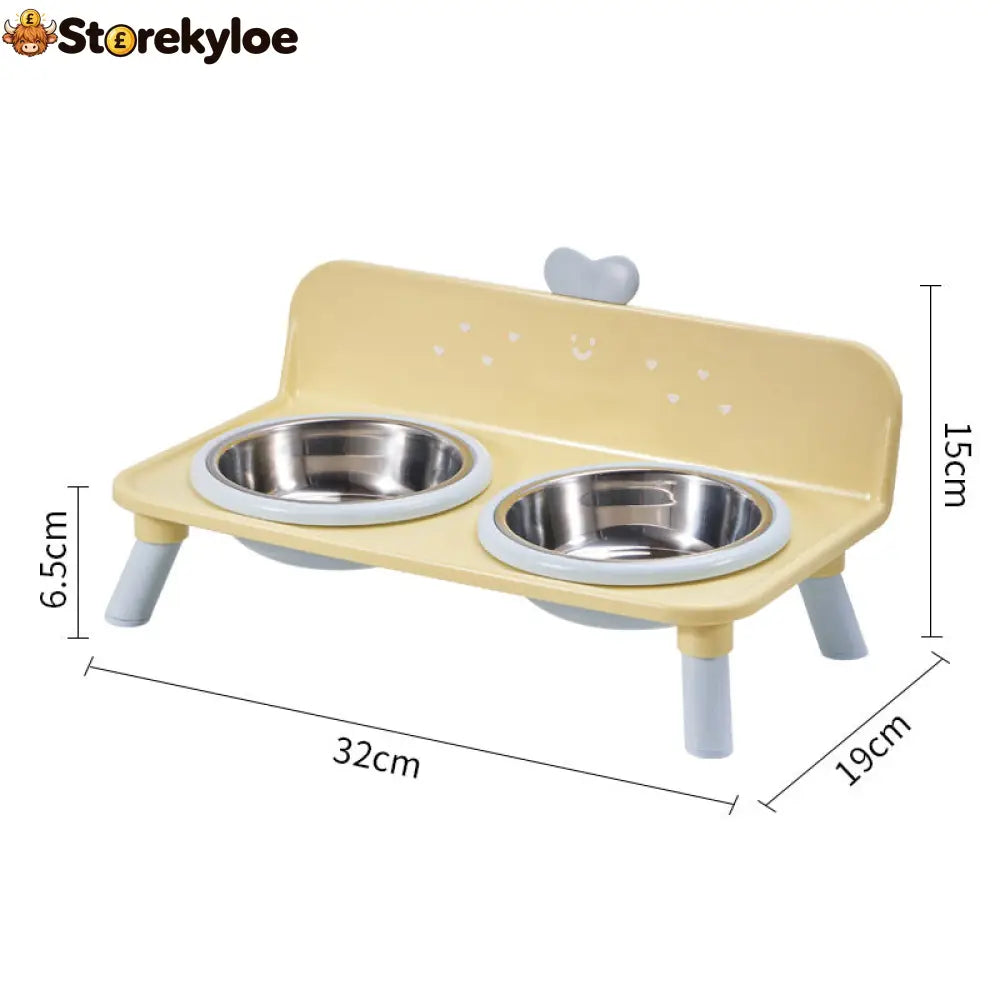 ⏰ Elevated Detachable Pet Double Bowls – Convenient & Pet-Friendly 🐾🥣 - Yellow - Hot sale