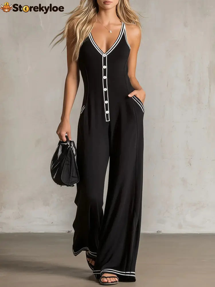 Elevated Everyday Wide-Leg Jumpsuit - Black / S