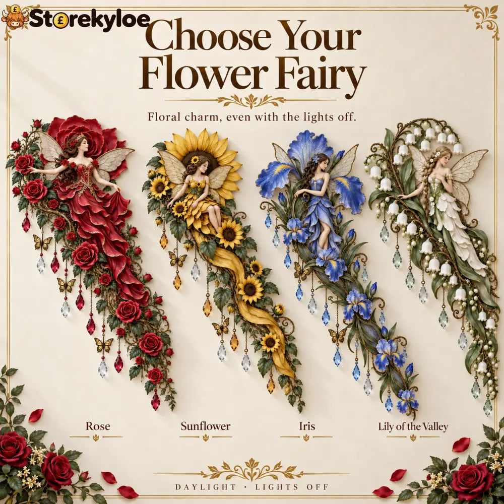 🌹🧚‍♀️Enchanted Flower Fairy Wall Light✨Cascading Floral Decor