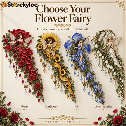 🌹🧚‍♀️Enchanted Flower Fairy Wall Light✨Cascading Floral Decor