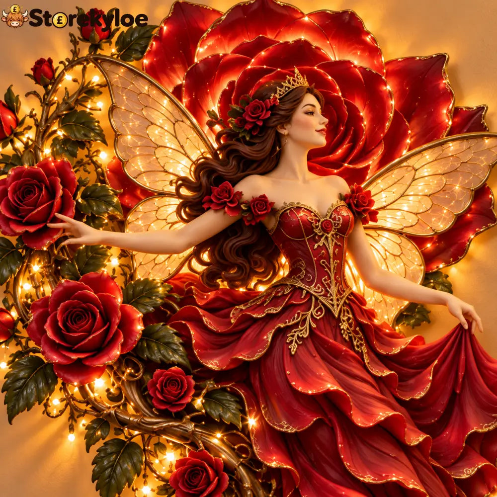 🌹🧚‍♀️Enchanted Flower Fairy Wall Light✨Cascading Floral Decor