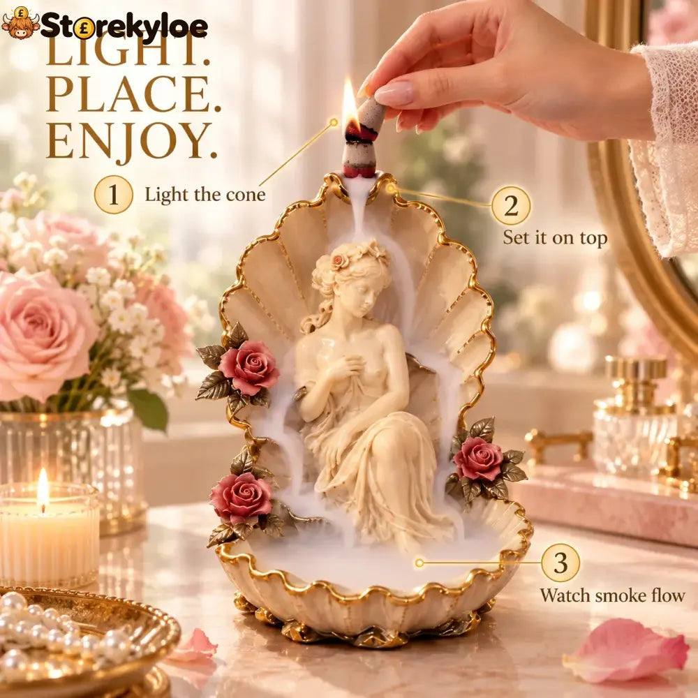 ✨ Enchanted Goddess Backflow Incense Burner – Mystical Home Decor