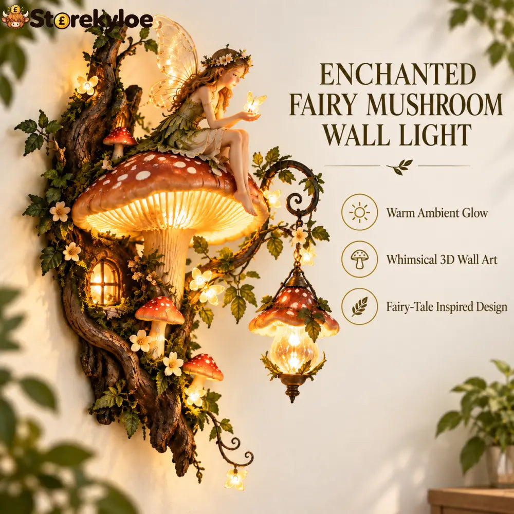 🧚✨ Enchanted Mushroom Fairy Wall Light 🍄🌿