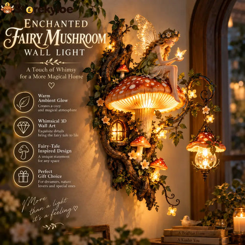 🧚✨ Enchanted Mushroom Fairy Wall Light 🍄🌿