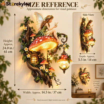 🧚✨ Enchanted Mushroom Fairy Wall Light 🍄🌿