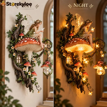 🧚✨ Enchanted Mushroom Fairy Wall Light 🍄🌿