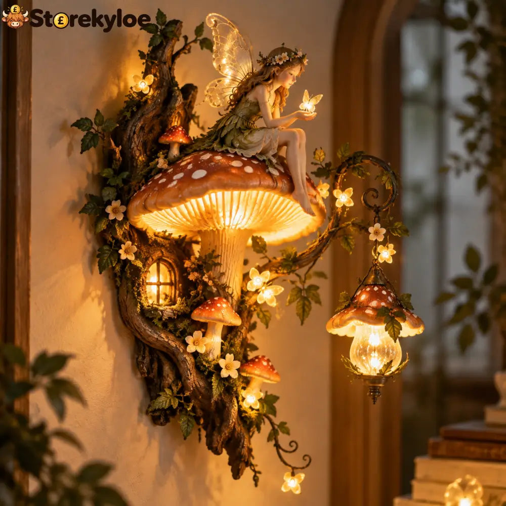 🧚✨ Enchanted Mushroom Fairy Wall Light 🍄🌿