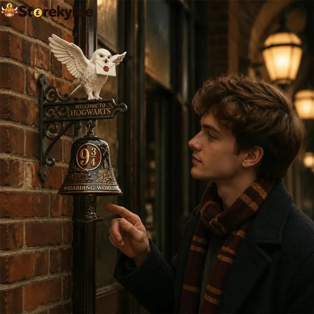 🦉🔔 Enchanted Owl Door Bell, Magical Platform 9¾ Welcome Chime - Houseware & Kitchen