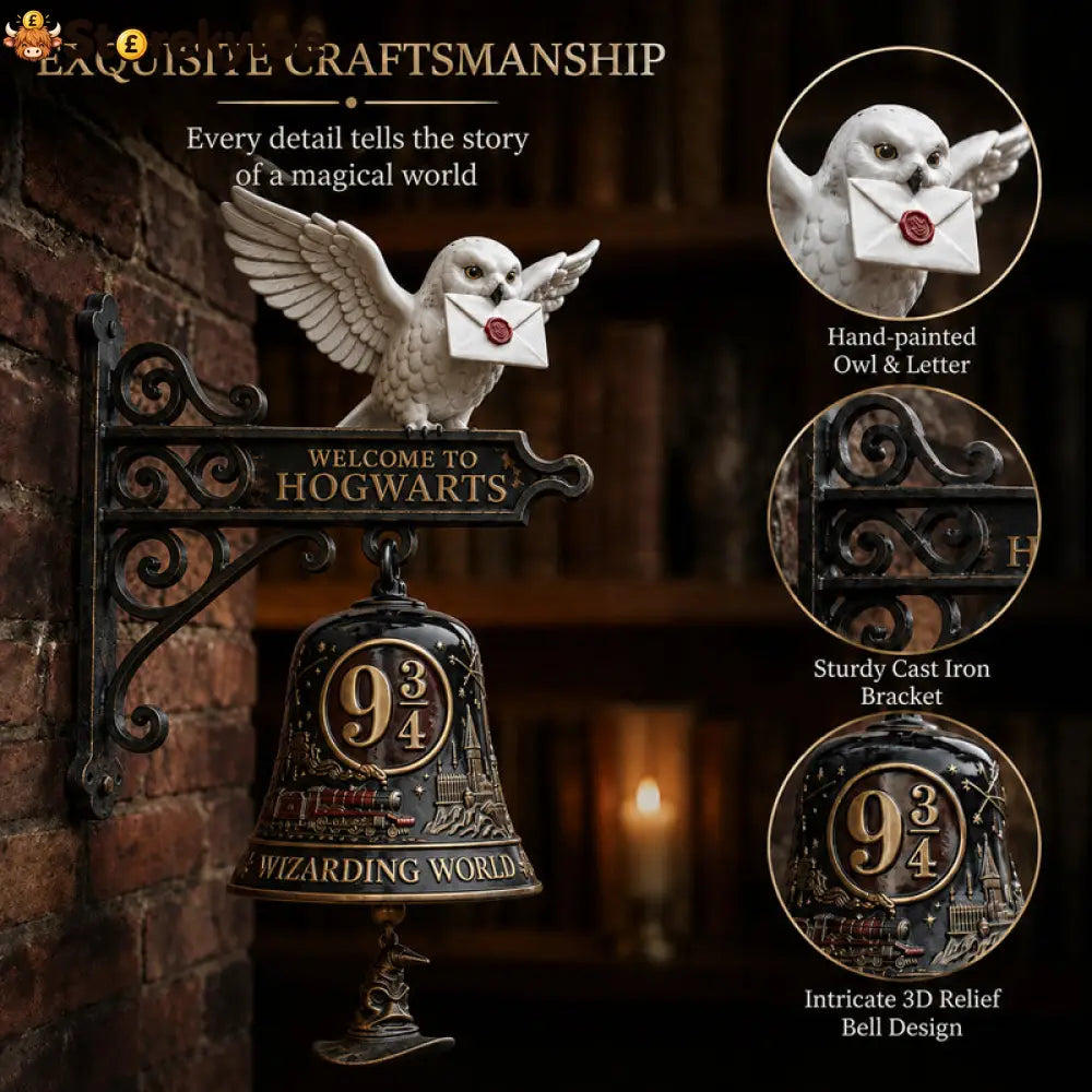 🦉🔔 Enchanted Owl Door Bell, Magical Platform 9¾ Welcome Chime - Houseware & Kitchen
