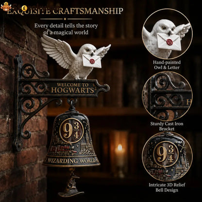 🦉🔔 Enchanted Owl Door Bell, Magical Platform 9¾ Welcome Chime - Houseware & Kitchen