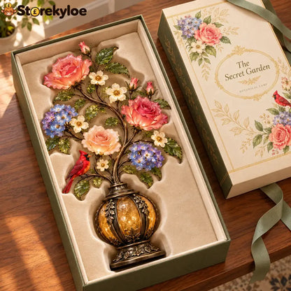🌹✨ Eternal Bloom – Vintage Rose & Cardinal Table Lamp