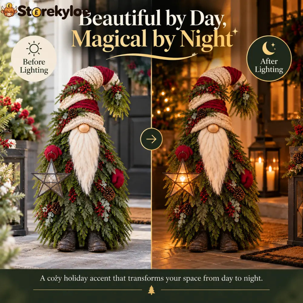 Evergreen Star Gnome™ Lighted Christmas Woodland Decor