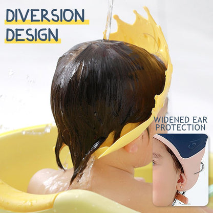 📢📢48% OFF !! ⏰ Kids' Ear Protective Cap – Waterproof Shower Hat, Adjustable & Cartoon Crown Design ✨