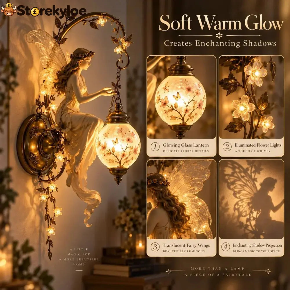 🧚🌸 Fairy Garden Glow Wall Lamp – Whimsical Floral Accent Light for Cozy Spaces