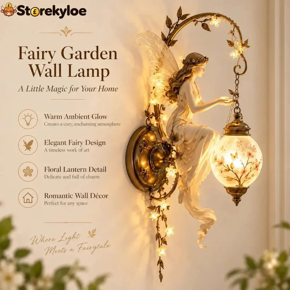 🧚🌸 Fairy Garden Glow Wall Lamp – Whimsical Floral Accent Light for Cozy Spaces