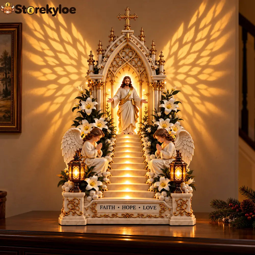Faith Hope & Love, Jesus & Angels Illuminated Display A Gentle Glow. A Meaning Close To Home. ✝️🤍 - 1 PC